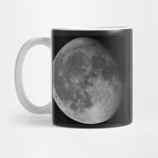 Moon Waning Gibbous 87% phase against black night sky high resolution image Mug